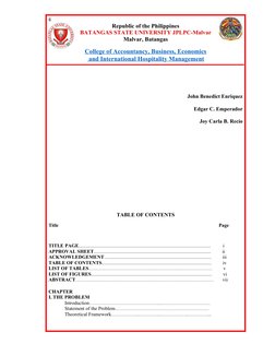 6
Republic of the Philippines
BATANGAS STATE UNIVERSITY JPLPC-Malvar
Malvar, Batangas
College of Accountancy, Business, Econo