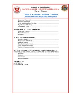 7
Republic of the Philippines
BATANGAS STATE UNIVERSITY JPLPC-Malvar
Malvar, Batangas
College of Accountancy, Business, Econo