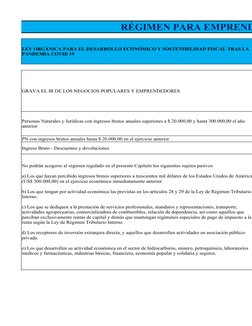 GRAVA EL IR DE LOS NEGOCIOS POPULARES Y EMPRENDEDORES
PN con ingresos brutos anuales hasta $ 20.000,00 en el ejercicio ante