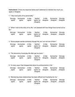 Ryff's 18-Item Psychological Well-Being Scale | PDF | Applied ...