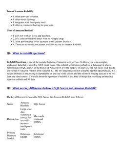 Amazon Redshift Interview Questions Guide | PDF | Databases | Computer ...