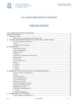 Department of Facilities Services  
 Laboratory Design Guidelines 
 
 
 
2013 
Design Guidelines 
1 | P a g e  
 
 
UNC