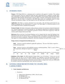 Department of Facilities Services  
 Laboratory Design Guidelines 
 
 
 
2013 
Design Guidelines 
3 | P a g e  
I. 
INTR