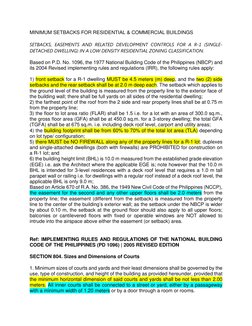 Setbacks For R2 Residential Setback Requirements in R-1 | PDF | Building | Architecture
