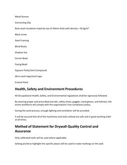 Gypsum Board Installation Method Statement | PDF | Drywall | Wall
