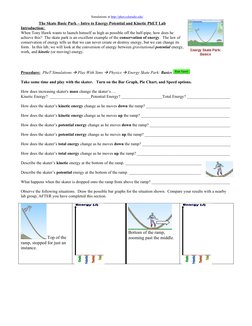 Energy Skate Park Lab Guide | PDF | Potential Energy | Kinetic Energy
