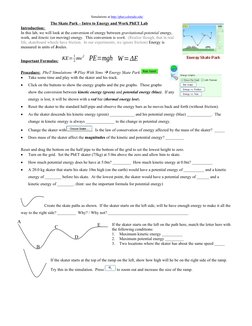 Energy Skate Park Lab Guide | PDF | Potential Energy | Kinetic Energy