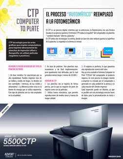 ctp
El proceso “automático” reemplazó 
a la fotomecánica
computer 
to plate
CTP tecnología para las artes 
gráficas que emple