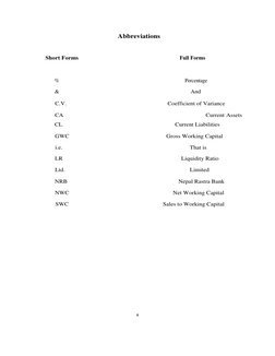 x 
 
                                                 Abbreviations 
 
      Short Forms