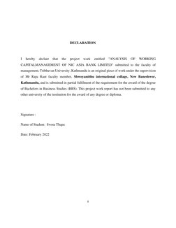 ii 
 
 
 
                                                         DECLARATION 
 
I 
hereby 
declare 
that 
the 
project 
wor