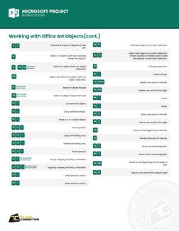 MICROSOFT PROJECT 
SHORTCUT KEYS
Working with Office Art Objects(cont.)
Rotate the shape 15 degrees to the 
left.
Select an o