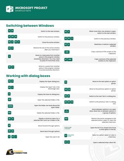 MICROSOFT PROJECT 
SHORTCUT KEYS
Switch to the next window.
Switch to the previous window.
Close the active window.
Restore t