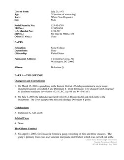 Sentencing Report Example Sample Presentence Investigation Report | PDF | United States Federal ...