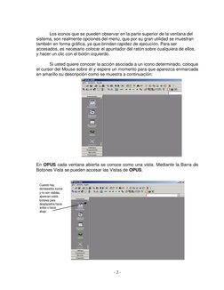 - 2 - 
Los iconos que se pueden observar en la parte superior de la ventana del 
sistema, son realmente opciones del menú,