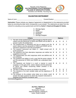 Republic of the Philippines 
SULTAN KUDARAT STATE UNIVERSITY
COLLEGE OF GRADUATE STUDIES
        ACCESS, EJC Montilla, Tacuro
