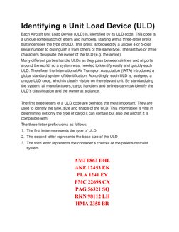 Uld Number Understanding ULD Identification Codes | PDF | Freight Transport ...