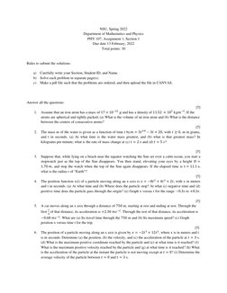 PHY 107 Assignment 1 Overview | PDF | Acceleration | Velocity