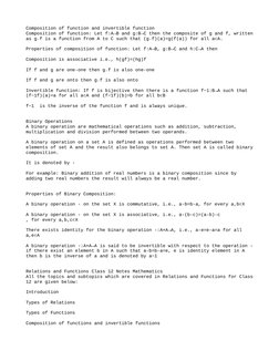 Class 12 Relations and Functions Notes | PDF