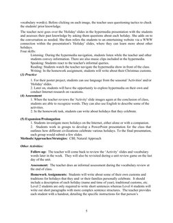 vocabulary word(s). Before clicking on each image, the teacher uses questioning tactics to check 
the students' prior knowled