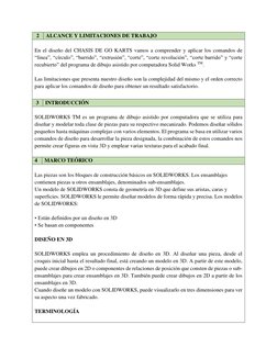 2 
ALCANCE Y LIMITACIONES DE TRABAJO 
 
En el diseño del CHASIS DE GO KARTS vamos a comprender y aplicar los comandos de 
“lí