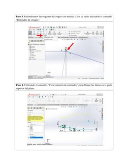 Paso 3. Redondeamos las esquinas del coquis con medida 0,1 m de radio utilizando el comando 
“Redondeo de croquis”.