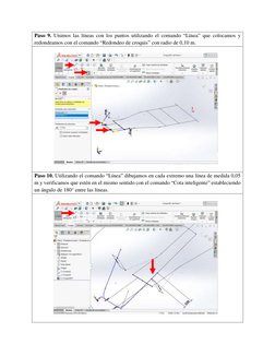 Paso 9. Unimos las líneas con los puntos utilizando el comando “Línea” que colocamos y 
redondeamos con el comando “Redondeo