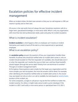 Incident Escalation Policy Guide | PDF | Matrix (Mathematics) | Business
