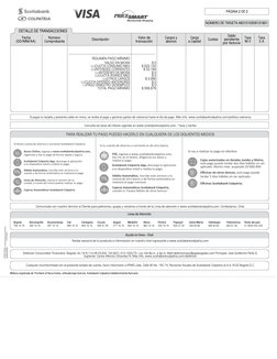 PÁGINA 2 DE 2
NÚMERO DE TARJETA 4831010009131851
DETALLE DE TRANSACCIONES
Fecha
(DD/MM/AA)
Número
Comprobante
Descripción
Val