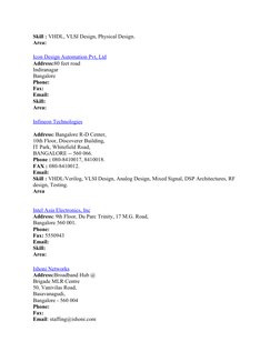 VLSI Companies in Bangalore Overview | PDF | Electronic Design ...