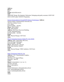 VLSI Companies in Bangalore Overview | PDF | Electronic Design ...