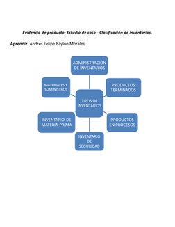 Evidencia de producto: Estudio de caso - Clasificación de inventarios.
Aprendiz: Andres Felipe Baylon Morales 
 
