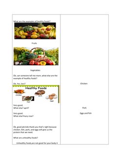 Healthy vs Unhealthy Foods Lesson Plan | PDF | Foods | Healthy Diet