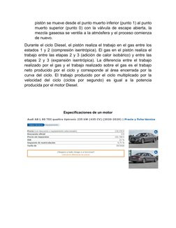 pistón se mueve desde el punto muerto inferior (punto 1) al punto
muerto superior (punto 0) con la válvula de escape abierta,