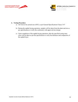 Asphaltic Concrete Overlay Method Statement | PDF | Road Surface | Asphalt