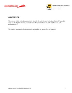 Asphaltic Concrete Overlay Method Statement | PDF | Road Surface | Asphalt