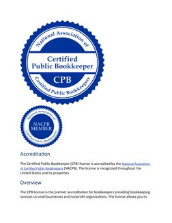 (https://certifiedpublicbookkeeper.org/)Accreditation
The Certified Public Bookkeeper (CPB) license is accredited by the Nat