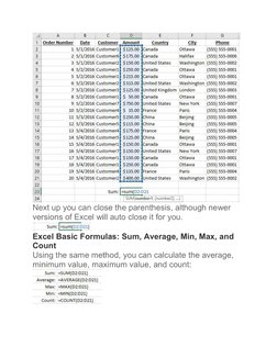Next up you can close the parenthesis, although newer 
versions of Excel will auto close it for you.
 
Excel Basic Formulas: