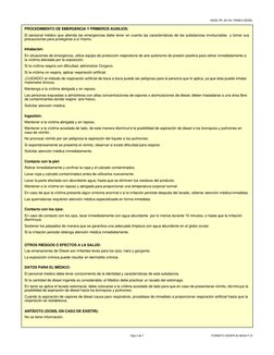 PROCEDIMIENTO DE EMERGENCIA Y PRIMEROS AUXILIOS:
El personal médico que atienda las emergencias debe tener en cuenta las cara