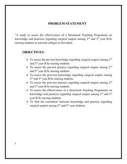 PROBLEM STATEMENT
“A study to assess the effectiveness of a Structured Teaching Programme on
knowledge and practices regardin