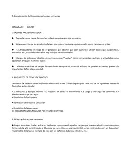 7. Cumplimiento de Disposiciones Legales en Faenas 
 
 
 
ESTANDAR 2       GOLPES 
 
I. RAZONES PARA SU INCLUSION 
 
►    S