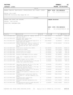 PU CUP 
CANTIDAD 
IMPORTE CUP  
PRODUCTO 
CTAS BANCARIAS 
SUCUR. 
BANCO 
CUP 
BPA 
 7262  1272621070640012 
CHEQUES RECIBIDOS