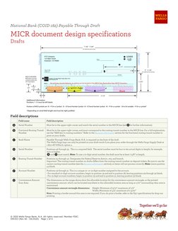MICR Specifications for Wells Fargo Checks | PDF | Written ...