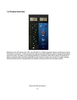 Waves API 560 User Manual | PDF | Equalization (Audio) | Computer Science