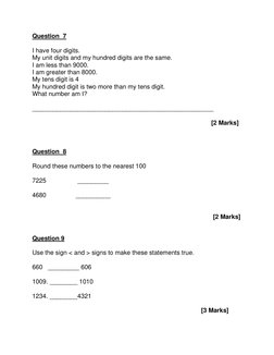 Grade 4 Maths Term 1 Exam Paper | PDF