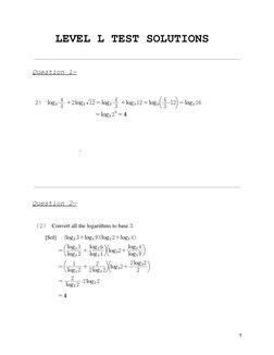 Level L Test Solutions Guide | PDF