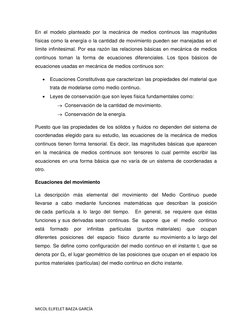MICOL ELIFELET BAEZA GARCÍA 
En el modelo planteado por la mecánica de medios continuos las magnitudes 
físicas como la energ