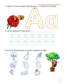 Educadora Diferencial Nicole Donoso Valenzuela.
5. Sigue la  línea punteada. Empieza por el 1 y guíate de las flechas.
6. Aho