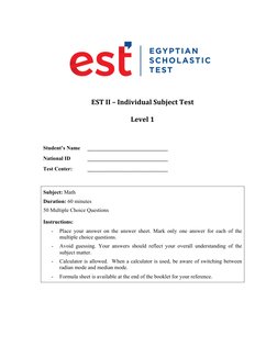 EST II Math Exam Level 1 PDF | PDF | Area | Triangle