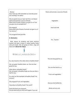 Healthy vs Unhealthy Foods Lesson Plan | PDF | Lesson Plan | Foods