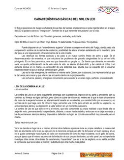 Curso de INICIADO.  
El Sol en los 12 signos 
Joshua S. Santos 
Página 6 de 21          
 
 
CARACTERÍSTICAS BÁSICAS DEL SOL